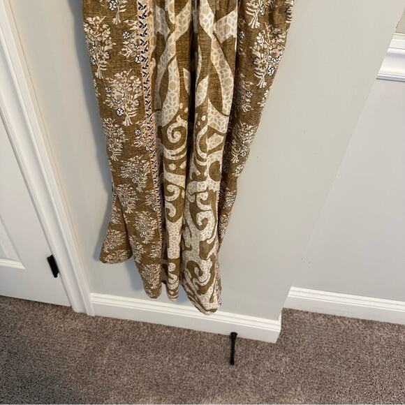 D’ascoli Brown Pink Embroidered Kaftan Maxi Dress Medium - Picture 8 of 16